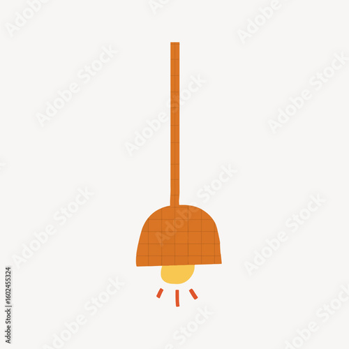 Ceiling lamp doodle illustration vector