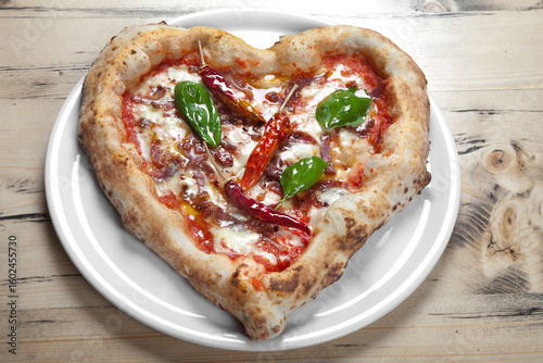 Tableau sur toile pizza San Valentino cuore dessert dolce innamorati