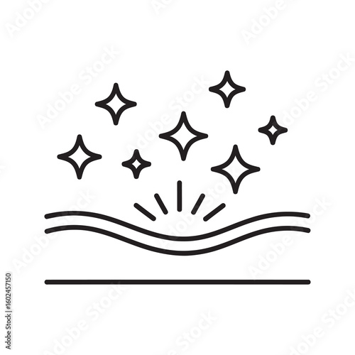 Smooth skin icon with sparkles for beauty and cosmetic product effect Clean and healthy derma layer symbol for skincare and dermatology treatment