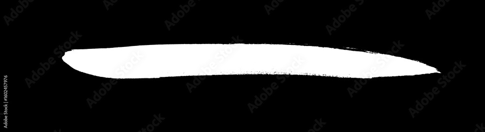 Fototapeta premium Pinselstrich mit weisser Farbe zum Unterstreichen oder Durchstreichen auf schwarz