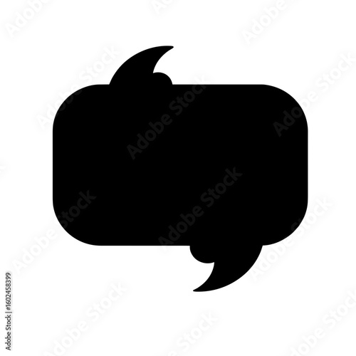 Silhouette of speech bubble with quotation marks - Voice representation, quote adaptation