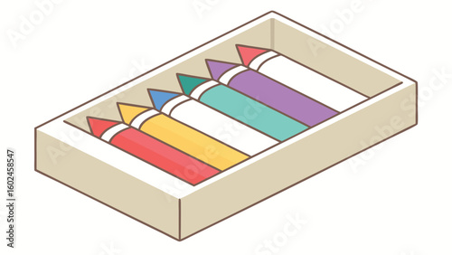 Six dual tip markers in a box drawing stationery