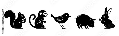 Abstract figure in a minimalistic black silhouette style vector design silhouette