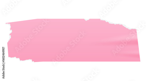 Soft pink torn tape sticker element. Scrapbooking vector shape with wrinkled effect for collage, editable planner labels. Retro sticky note in transparent background.