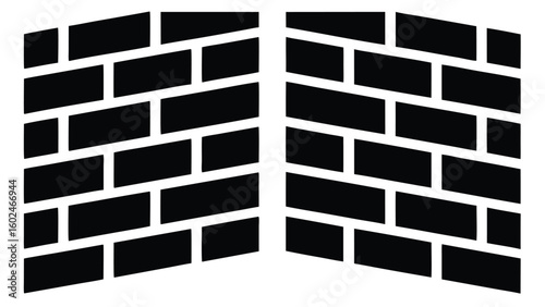 Black brick wall pattern with white grout lines vector