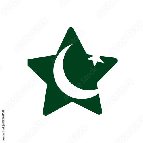 Rounded star  pakistan flag icon 
