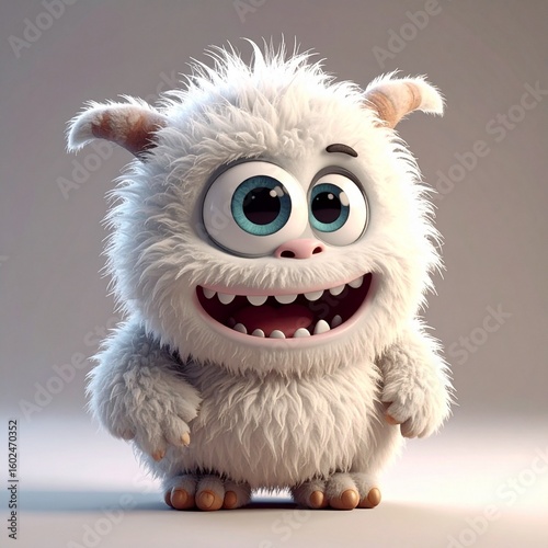 funny 3d little monster with cute expression