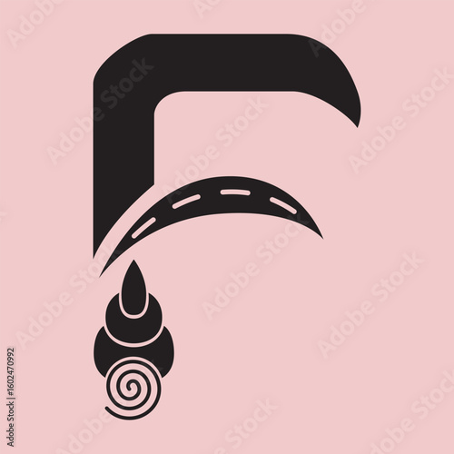 Capital F from a homemade font