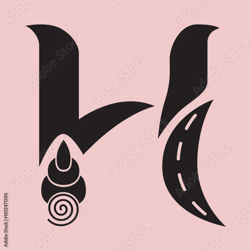 Capital H from a homemade font