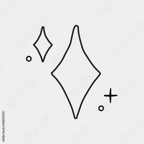 Minimalist sparkle line art vector