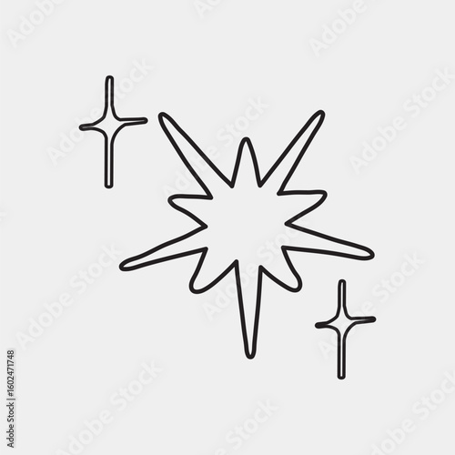 Minimalist starburst line art vector
