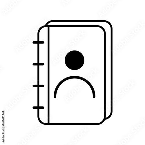 
phone book icon vector flat line illustration