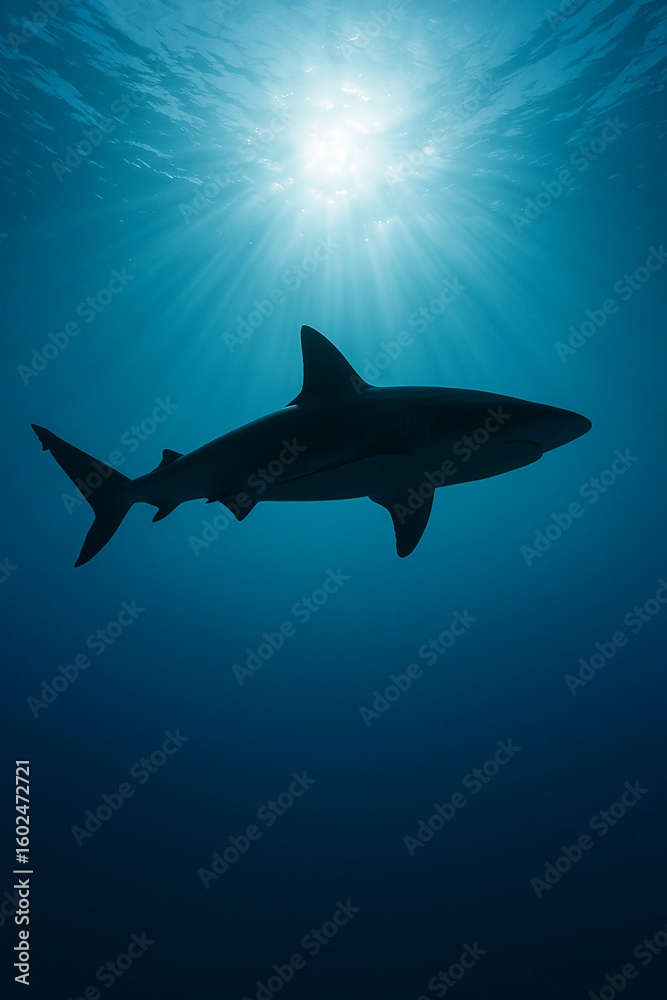 Naklejka premium shark in the sea