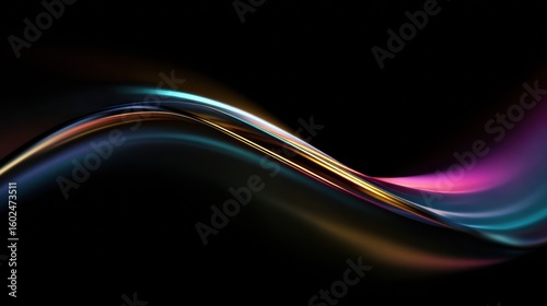 Fluid metallic curves in cyan magenta gold gradients, iridescent abstract background with high contrast, polished texture for tech branding, advertising, digital marketing campaigns.
