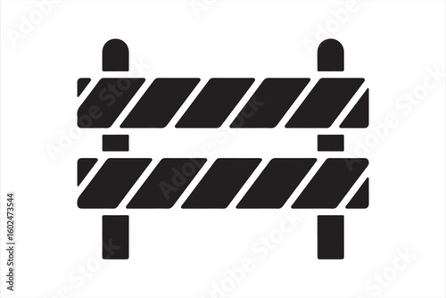 Simple Icon of a Roadblock Barrier for Warning and Caution Designs