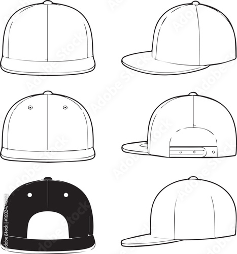 modern baseball cap vector illustration with adjustable strap and mesh back design