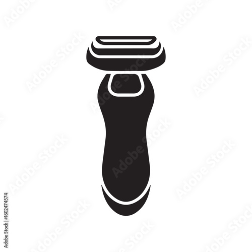 Electric Shaver or Razor Silhouette Icon for Grooming and Barber Shops