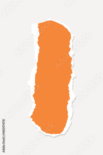 Abstract orange shape with torn paper edges on a light background, element vector