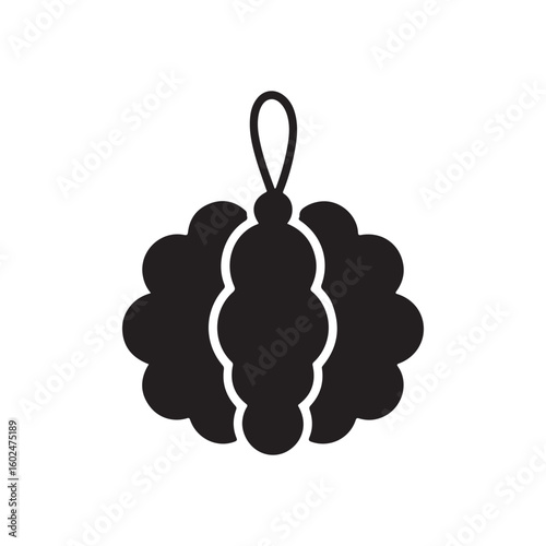 Loofah or Bath Sponge Silhouette Icon for Spa and Shower