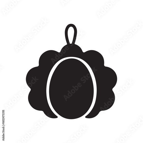 Loofah or Bath Sponge Silhouette Icon for Spa and Shower