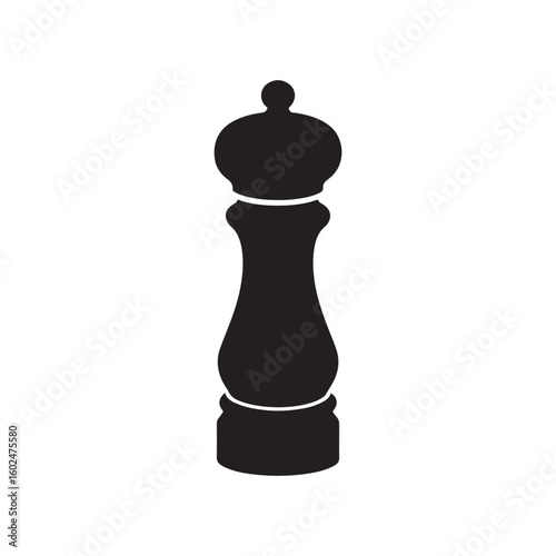 Pepper Grinder or Salt Mill Silhouette Icon for Kitchen and Cooking