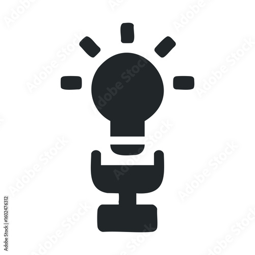 Simple black and white microphone with light bulb icon for creative ideas