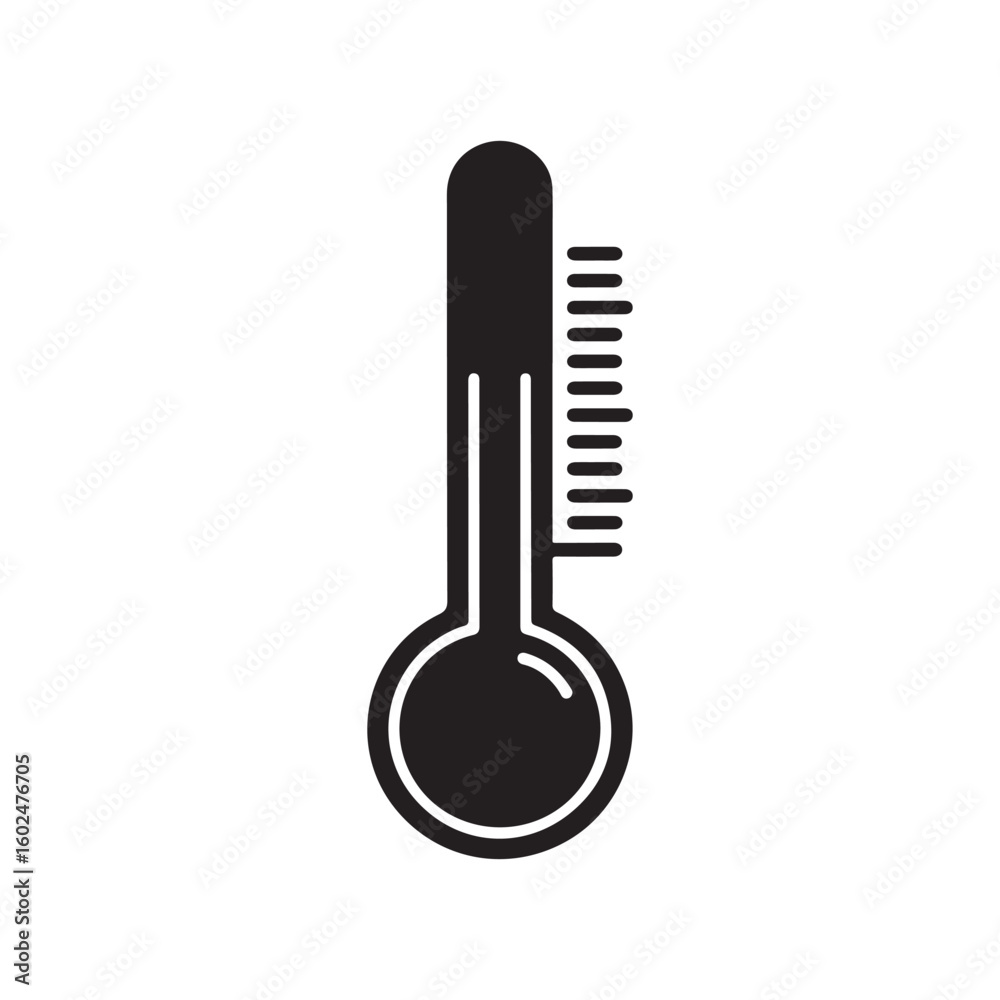 Simple Thermometer Icon for Temperature Measurement and Weather Forecasting Simple Thermometer Icon for Temperature Measurement and Weather Forecasting