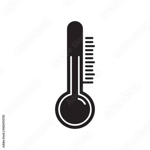 Simple Thermometer Icon for Temperature Measurement and Weather Forecasting