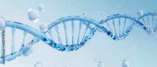 Three-dimensional rendering model of double helix structure of DNA molecules