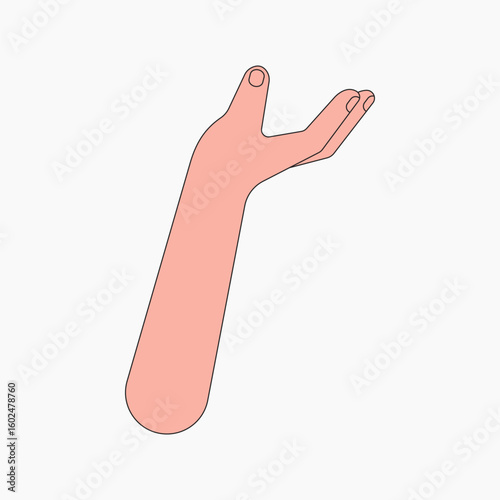 Presenting hand, gesture flat collage element vector