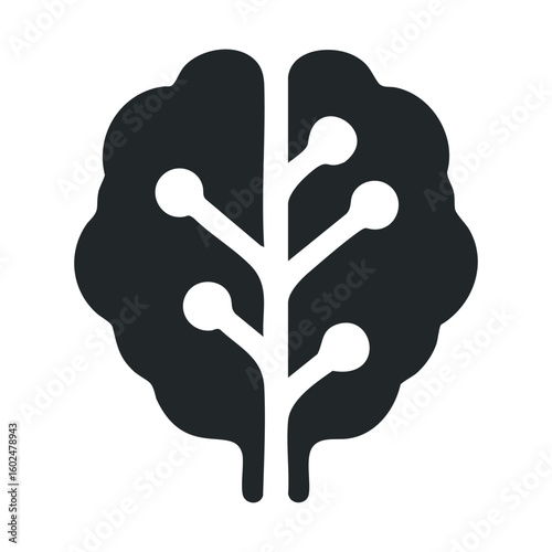 Minimalist brain icon symbolizing connectivity and neural networks