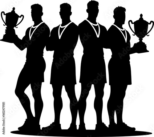 tennis, silhouette, sport, players, female athletes, tennis match, racquet, action, movement, athletic, competitive, black and white, vector art, illustration, 