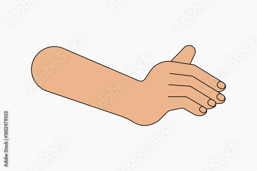Tanned hand gesture, flat collage element vector