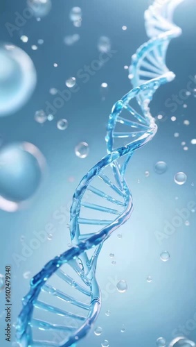 Three-dimensional rendering model of double helix structure of DNA molecules