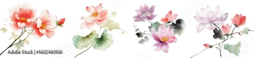 Delicate watercolor floral arrangement