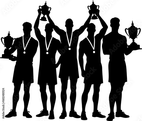 tennis, silhouette, sport, players, female athletes, tennis match, racquet, action, movement, athletic, competitive, black and white, vector art, illustration, 