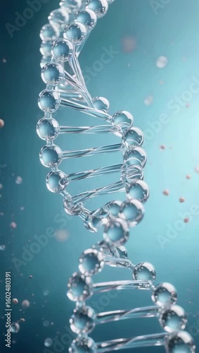 Three-dimensional rendering model of double helix structure of DNA molecules