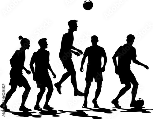 tennis, silhouette, sport, players, female athletes, tennis match, racquet, action, movement, athletic, competitive, black and white, vector art, illustration, 