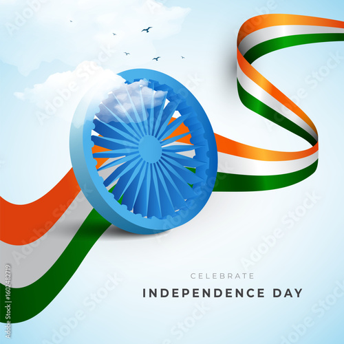 Happy Indian Independence Day Celebration Banner Design Template, Happy Independence Day Banner Illustration
