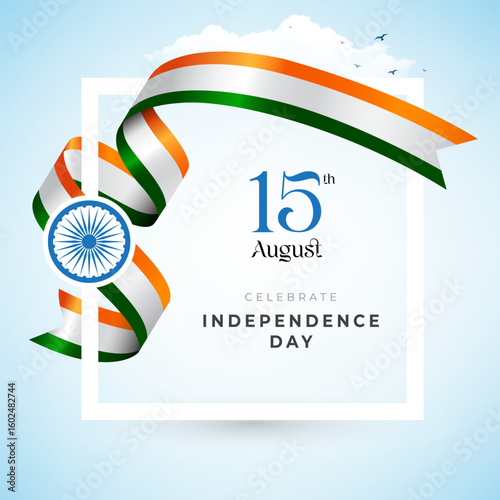 Happy Indian Independence Day Celebration Banner Design Template, Happy Independence Day Banner Illustration