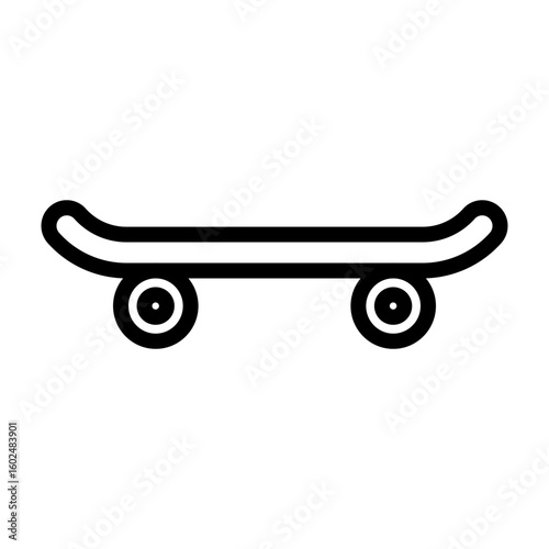 Skateboard Vector Line Icon Design