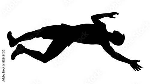 Silhouette of Dynamic Motion: A striking silhouette captures a moment of athleticism and grace, showcasing the raw energy and determination of a person in mid-leap.