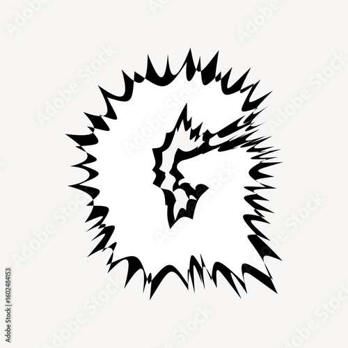 G letter, white abstract English alphabet vector