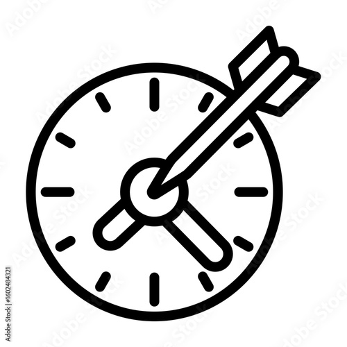 Goal Deadline Vector Line Icon Design