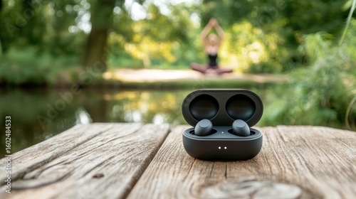 Wireless Earbuds by the Lake: Serenity and Mindfulness