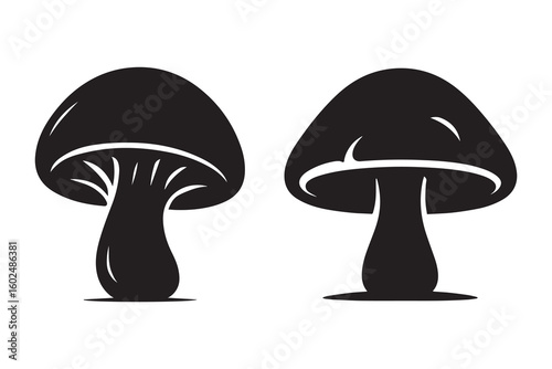 Mushroom silhouette with white background