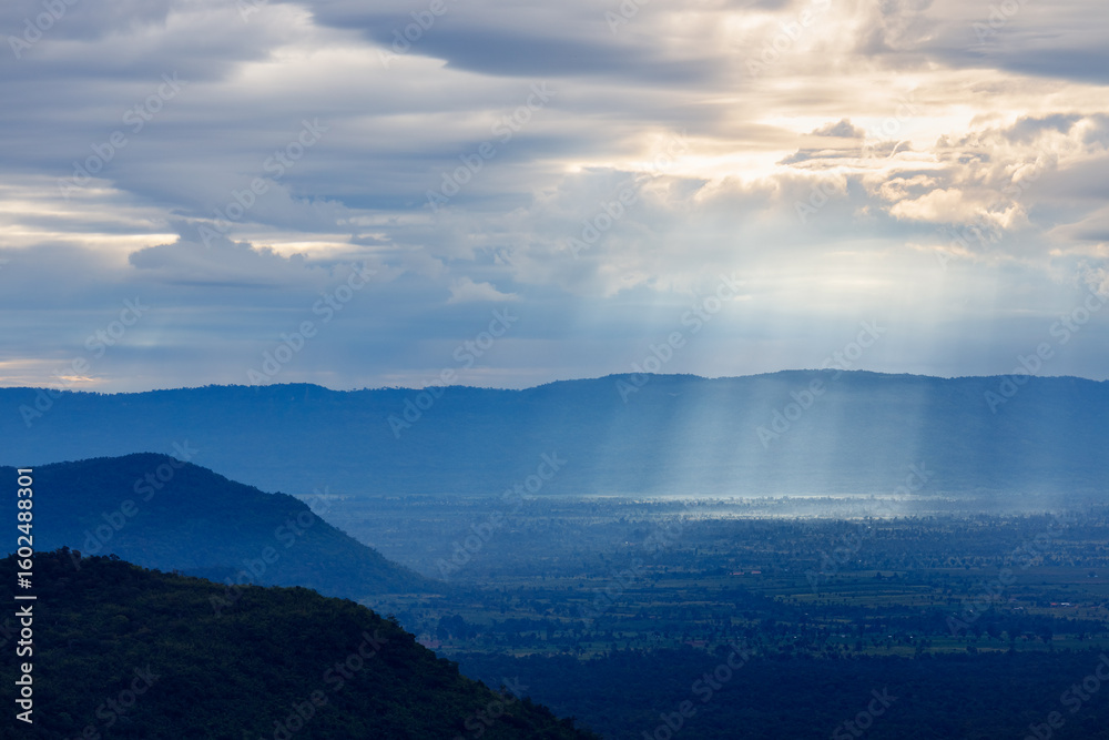 Naklejka premium Beautiful landscape in the morning ,Pha Mor E Daeng ,Kantharalak,Sisaket,Thailand