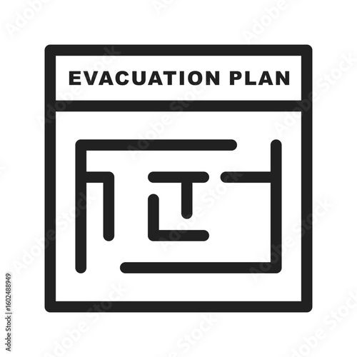 Evacuation Plan icon vector image. Suitable for mobile apps, web apps and print media.