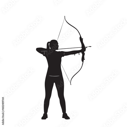 Archer aiming bow and arrow archery sport