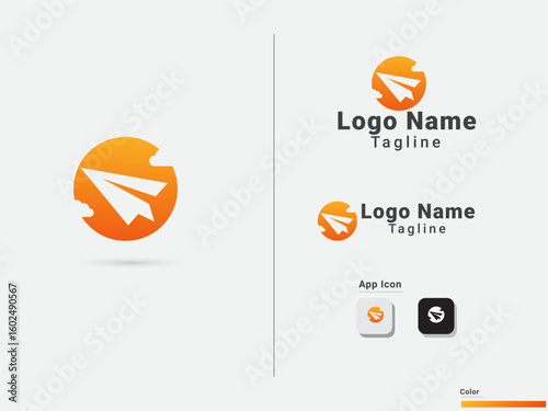Tour company logo design with a plane. Travel typography logo design vector in an isolated background. Logo design presentation art. Summer. Holiday. 
